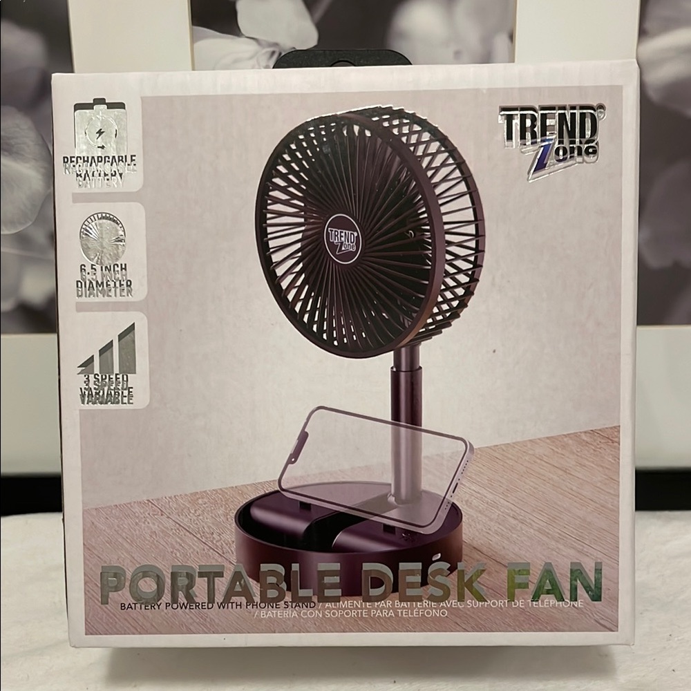 •NIB• TREND ZONE // portable desk fan // 6.5 in // 2 speed // black